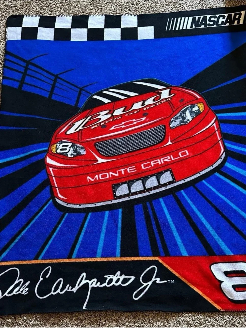 NASCAR Dale Earnhardt Jr. Monte Carlo Racing Car Throw - Red & Blue